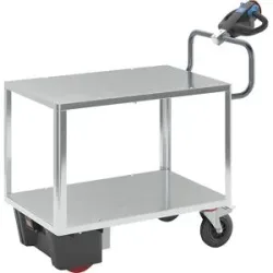 Montagewagen mit Elektroantrieb, 2 Etagen verzinkt, LxBxH 1470 x 700 x 1300 mm, verzinkt eurokraft pro