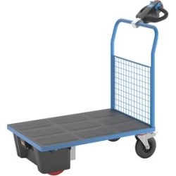 Plattformwagen mit Elektroantrieb, 1 Gitter-Stirnwand, LxBxH 1370 x 700 x 1300 mm eurokraft pro