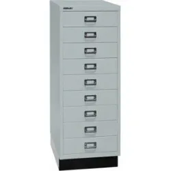 MultiDrawer? 39er Serie, mit Sockel, DIN A3, 9 Schubladen, lichtgrau, schwarz BISLEY