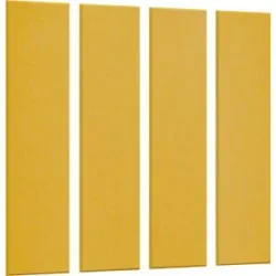 Akustik-Wandplatte, HxB 1200 x 300 mm, VE 4 Stk, gelb eurokraft basic