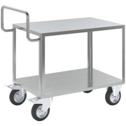 ESD-Montagewagen, 2 Etagen, verzinkt, Ladeflächen-LxB 1050 x 700 mm eurokraft pro