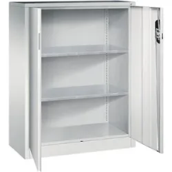 Werkstatt-Beistellschrank mit Flügeltüren, HxBxT 1200 x 930 x 400 mm, lichtgrau / lichtgrau C+P