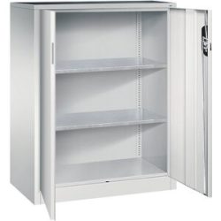 Werkstatt-Beistellschrank mit Flügeltüren, HxBxT 1200 x 930 x 500 mm, lichtgrau / lichtgrau C+P
