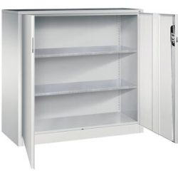 Werkstatt-Beistellschrank mit Flügeltüren, HxBxT 1200 x 1200 x 500 mm, lichtgrau / lichtgrau C+P