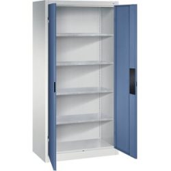 Werkstatt-Schwerlastschrank, Breite 930 mm, Tiefe 500 mm, Tür fernblau C+P