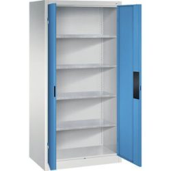 Werkstatt-Schwerlastschrank, Breite 930 mm, Tiefe 600 mm, Tür lichtblau C+P