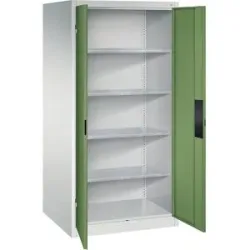Werkstatt-Schwerlastschrank, Breite 930 mm, Tiefe 800 mm, Tür resedagrün C+P
