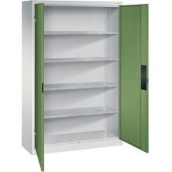 Werkstatt-Schwerlastschrank, Breite 1200 mm, Tiefe 400 mm, Tür resedagrün C+P