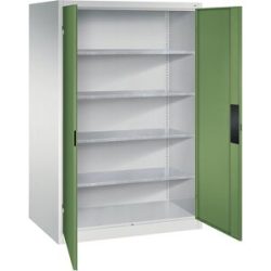 Werkstatt-Schwerlastschrank, Breite 1200 mm, Tiefe 800 mm, Tür resedagrün C+P