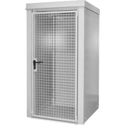 Gasflaschencontainer, feuerbeständig, für 9 Flaschen mit Ø 230 mm, weiß eurokraft pro