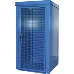 Gasflaschencontainer, feuerbeständig, für 9 Flaschen mit Ø 230 mm, blau eurokraft pro