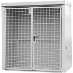 Gasflaschencontainer, feuerbeständig, für 28 Flaschen mit Ø 230 mm, grau eurokraft pro