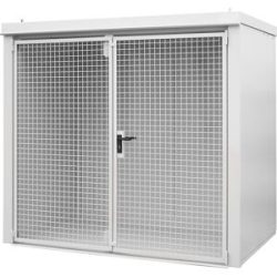 Gasflaschencontainer, feuerbeständig, für 45 Flaschen mit Ø 230 mm, weiß eurokraft pro