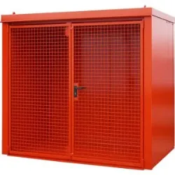 Gasflaschencontainer, feuerbeständig, für 45 Flaschen mit Ø 230 mm, rot eurokraft pro