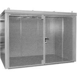 Gasflaschencontainer, feuerbeständig, für 96 Flaschen mit Ø 230 mm, grau eurokraft pro