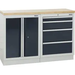 kaiserkraft Schranksystem, 1 Schrank, 4 Schubladen, anthrazitgrau