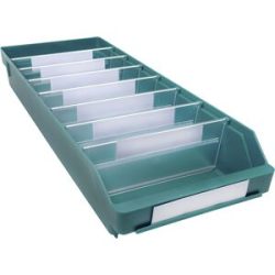 Regalkasten aus hochschlagfestem Polypropylen, grün, LxBxH 600 x 240 x 95 mm, VE 15 Stk STEMO