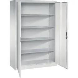 Werkstatt-Flügeltürschrank, HxBxT 1950 x 1200 x 500 mm, lichtgrau / lichtgrau C+P