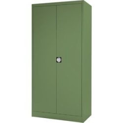 Flügeltürenschrank HxB außen 1950 x 950 mm, mit 4 Fachböden, Tiefe 420 mm, resedagrün RAL 6011 mauser