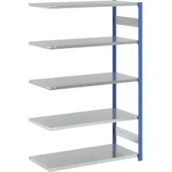 Steckregal, Bauart leicht, einseitig, HxBxT 2000 x 1300 x 600 mm, blau/grau, Anbauregal eurokraft pro