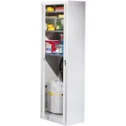 Magazinschrank, HxB 1950 x 600 mm, Tiefe 420 mm, Gehäuse und Türen lichtgrau mauser