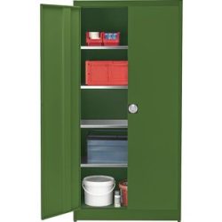 Magazinschrank, HxB 1950 x 950 mm, Tiefe 420 mm, Gehäuse und Türen resedagrün mauser