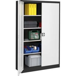 Magazinschrank, HxBxT 1950 x 1200 x 500 mm, graphitschwarz / lichtgrau mauser