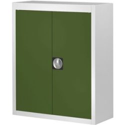 Magazinschrank, ohne Sichtlagerkästen, HxBxT 820 x 680 x 280 mm, zweifarbig, Korpus grau, Türen grün, ab 3 Stk mauser