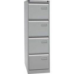 Hängeregistraturschrank LIGHT, 1-bahnig, 4 Schübe, DIN A4, lichtgrau BISLEY