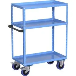 Montagehilfswagen CustomLine, 3 Etagen, Vollelastikbereifung, lichtblau eurokraft pro