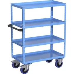 Montagehilfswagen CustomLine, 4 Etagen, Vollelastikbereifung, lichtblau eurokraft pro
