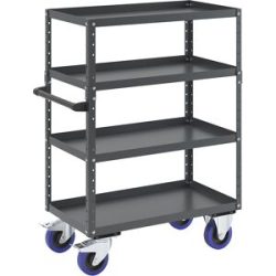 Montagehilfswagen CustomLine, 4 Etagen, Vollelastikbereifung, anthrazitgrau eurokraft pro