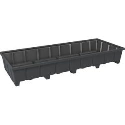 kaiserkraft Regal-Bodenwanne, aus Polyethylen, Auffangvolumen 1000 l, für Fachbreite 3300 mm
