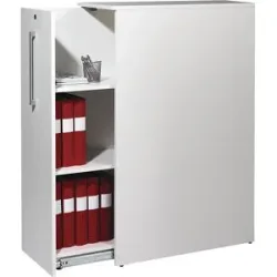 kaiserkraft Hoch-Auszugschrank Seattle, HxBxT 1250 x 400 x 800 mm, links, lichtgrau