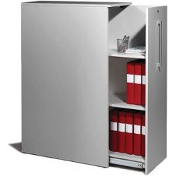 kaiserkraft Hoch-Auszugschrank Seattle, HxBxT 1250 x 400 x 800 mm, rechts, lichtgrau