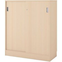kaiserkraft Schrank Chicago mit Schiebetüren, HxBxT 1353 x 1215 x 400 mm, Birke