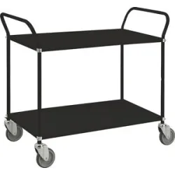 Tischwagen schwarz, Tragfähigkeit 250 kg, 2 Etagen Kongamek