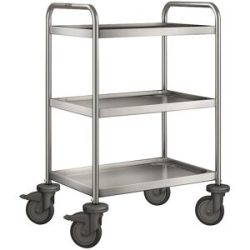 BLANCO Edelstahl-Servierwagen, mit 3 Etagen, 120 kg Traglast, LxBxH 700 x 500 x 950 mm B.PRO
