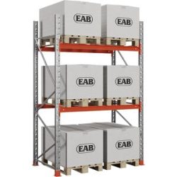 kaiserkraft Palettenregal Space, verzinkt/orange, HxBxT 2500 x 2030 x 1100 mm, Fachlast 2000 kg, Grundregal