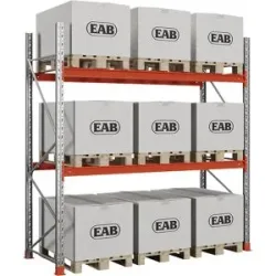 kaiserkraft Palettenregal Space, verzinkt/orange, HxBxT 3000 x 2930 x 1100 mm, Fachlast 1650 kg, Grundregal