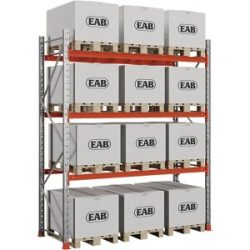 kaiserkraft Palettenregal Space, verzinkt/orange, HxBxT 3500 x 2930 x 1100 mm, Fachlast 1650 kg, Grundregal