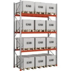 kaiserkraft Palettenregal Space, verzinkt/orange, HxBxT 4000 x 2930 x 1100 mm, Fachlast 3000 kg, Grundregal