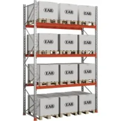 kaiserkraft Palettenregal Space, verzinkt/orange, HxBxT 4500 x 2930 x 1100 mm, Fachlast 3000 kg, Grundregal