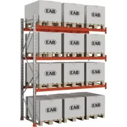 kaiserkraft Palettenregal Space, verzinkt/orange, HxBxT 3500 x 2840 x 1100 mm, Fachlast 2250 kg, Anbauregal