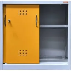 Umweltschrank mit Schiebetüren, Höhe 900 mm, 1 Wannenboden, mit 1 Bodenauffangwanne eurokraft basic