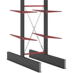kaiserkraft Kragarmregal Attillo schwer, doppelseitig, HxB 2500 x 1000 mm, Kragarm 1000 mm, Grundregal