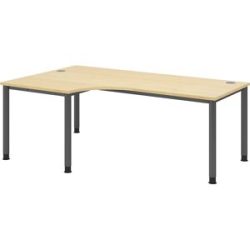 kaiserkraft VIOLA - Freiformtisch, HxBxT 760 x 2000 x 1200 mm, graphit / Ahorn