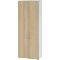 RENATUS - Büroschrank, 5 Fachböden, 6 Ordnerhöhen, weiß / Eiche eurokraft pro