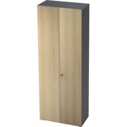 Garderobenschrank, 2 Fachböden, 1 Kleiderstange, graphit / Eiche eurokraft pro