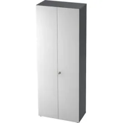 Garderobenschrank, 2 Fachböden, 1 Kleiderstange, graphit / weiß eurokraft pro